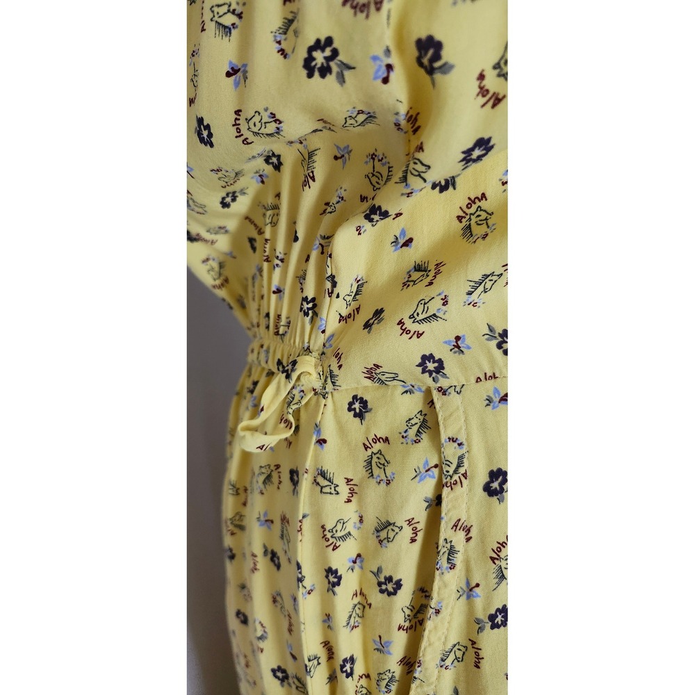 Desert West Sherry Holt Vintage Yellow Aloha Horse Print Maxi Dress Small - Picture 7 of 12
